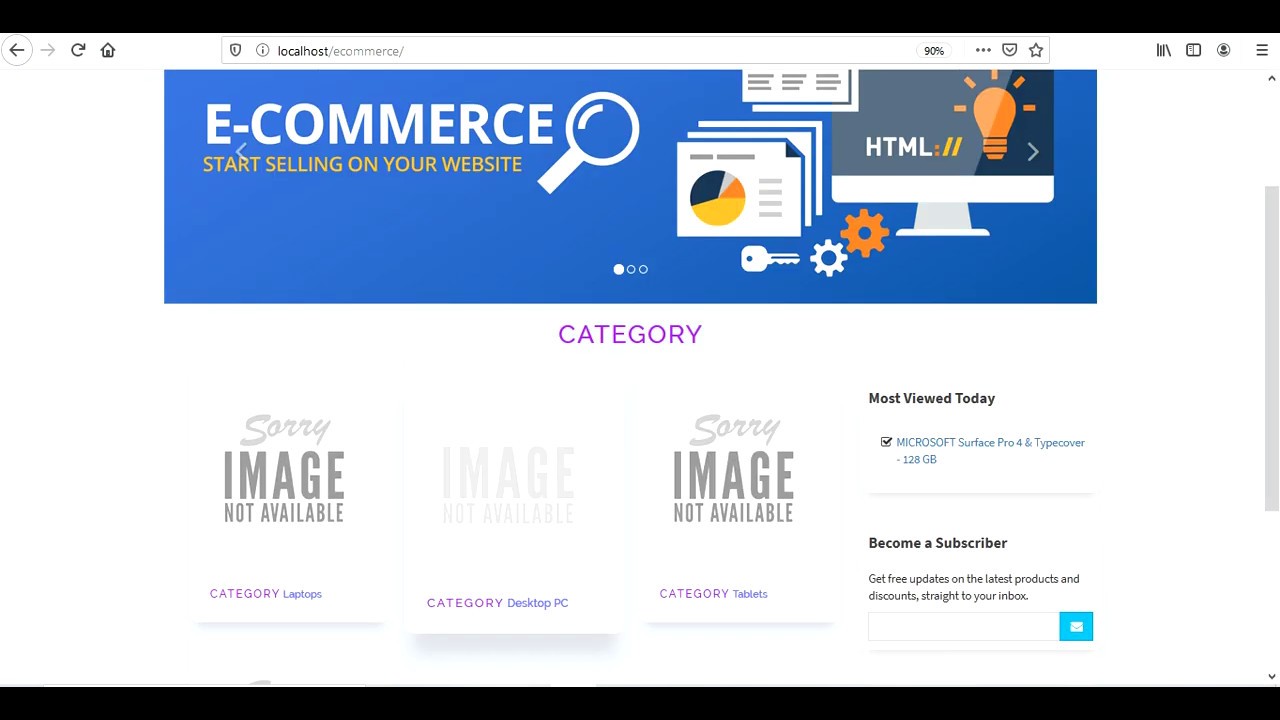 Ecommerce website php source code